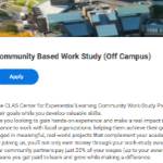 Community Based Work Study (Off Campus)